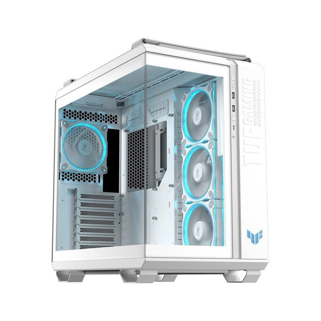 [NS028622] Asus Tuf Gaming GT502 Horizon Mid Tower Two Panel Front & Left Side Tempered Glass Case with 4 ARGB Fans - White