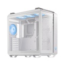 Asus TUF Gaming GT502 PLUS Mid Tower Steel Plastic TG Front Side & Left Side Tempered Glass Panel Case with 4x RGB Fans - White