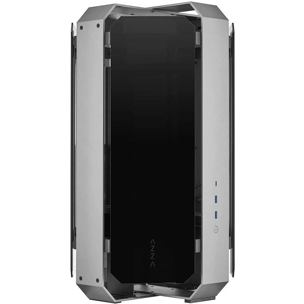 AZZA Opus 809 ATX - Dual Orientation - CNC Milled Aluminum - 4 Side Tempered Glass PC Case - Black
