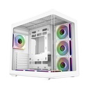 Cooler Master Elite 600 ATX Mid-Tower Fornt & Left Side Tempered Glass Panel Case With 7 ARGB Fans - White