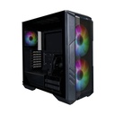 Cooler Master HAF 500 Mid Tower Steel Plastic Tempered Glass Panel Case with 3 ARGB Fans - Black
