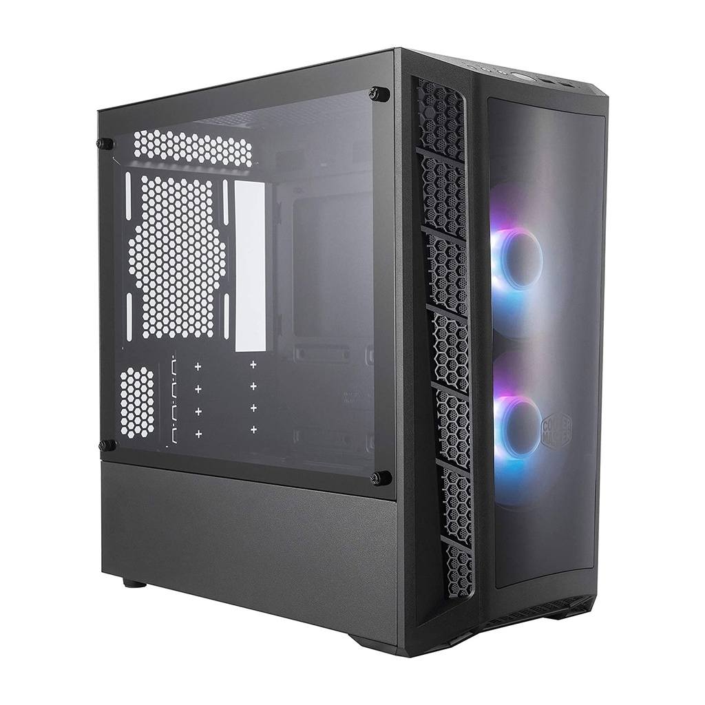 [NS007023] Cooler Master MasterBox MB320L Micro ATX Tower Tempered Glass Side Panel Case With 2 ARGB Fans - Black