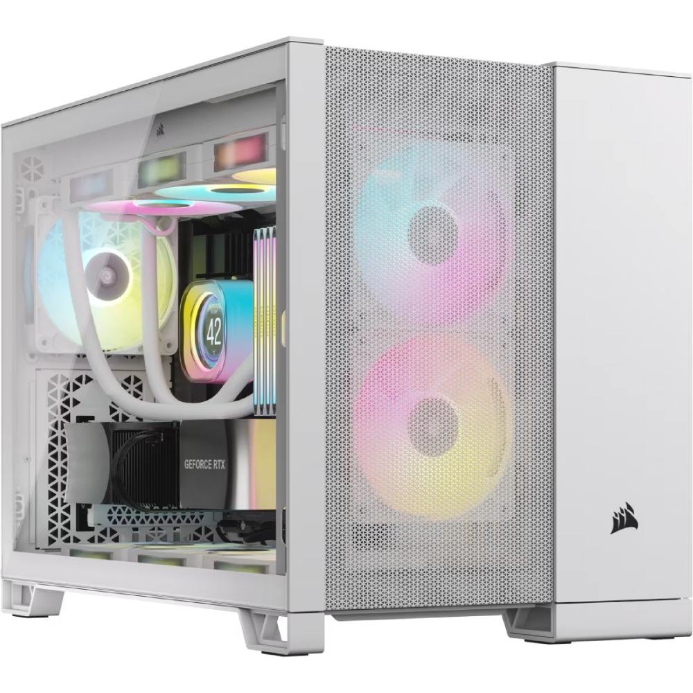 [NS027103] Corsair 2500D Airflow Mid-Tower Dual Chamber PC Case - White