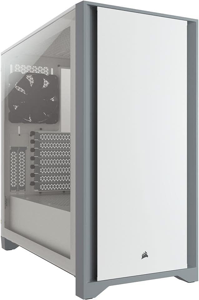 [NS007011] Corsair 4000D Mid Tower Steel Plastic Side Tempered Glass Panel Case with 2 Fan - White