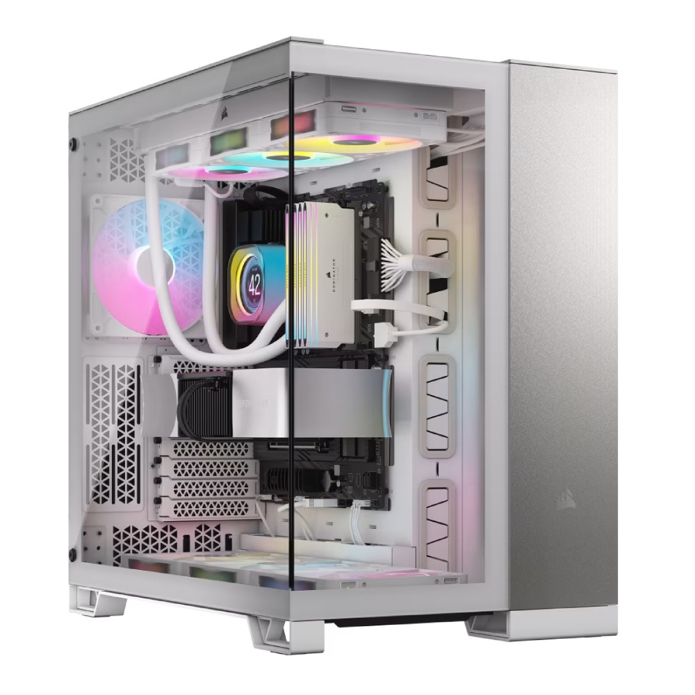 CORSAIR 6500X Mid Tower Case - White/Satin Gray Aluminum