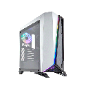 Corsair Carbide Series SPEC-OMEGA RGB Mid-Tower Steel Plastic Side Tempered Glass Panel Case With 2 RGB Fans - White