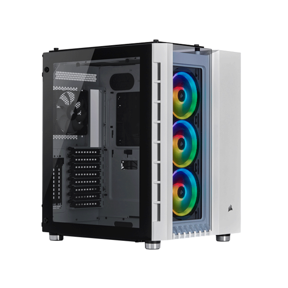 [NS012523] Corsair Crystal Series 680X RGB Airflow ATX Mid-Tower 3 Side Tempered Glass Panel Case with 4 RGB Fans - White