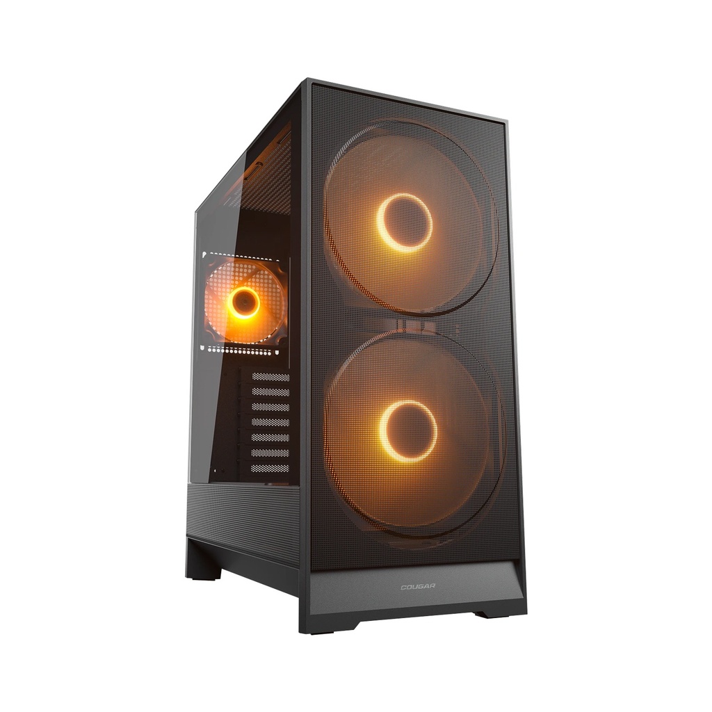 [NS031197] Cougar AIRFACE 180 Series Mid Tower Left Side Tempered Glass Panel Case With 3 ARGB Fans - Black