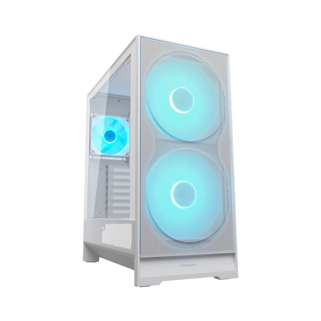 Cougar AIRFACE 180 Series Mid Tower Left Side Tempered Glass Panel Case With 3 ARGB Fans - White