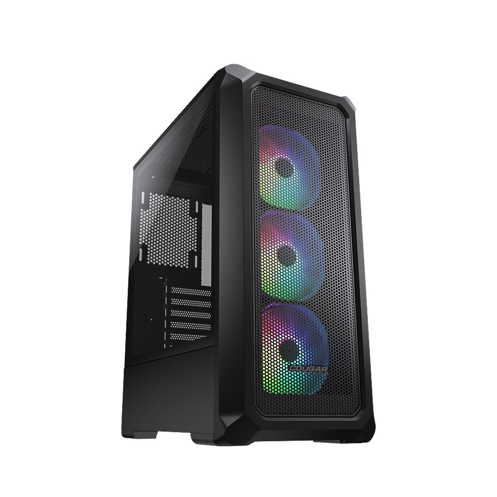 [NS007259] Cougar Archon 2 Mesh RGB Mid Tower Elegant Tempered Glass Side Panel Case With 3 ARGB Fan - Black