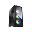 Cougar Archon 2 RGB Brilliant Mid Tower Crystalline Case, Two Side Panel Front & Left Tempered Glass Case With 3x ARGB Fan - Black