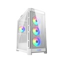 Cougar DuoFace Pro RGB Mid Tower Gaming Case, Two Side Panel Front & Left Tempered Glass Case With 4 ARGB Fan - White