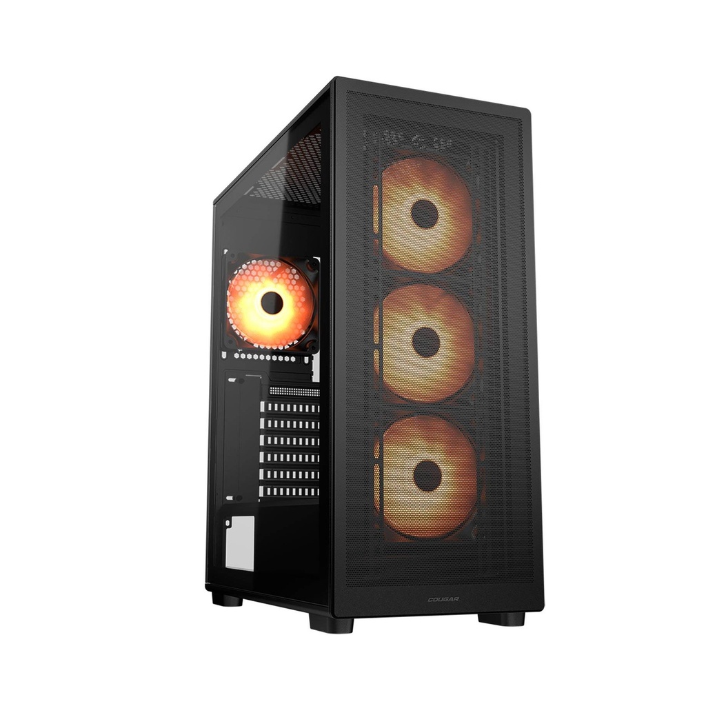 [NS029495] Cougar MX220 RGB Mid Tower Tempered Glass Side Panel Case With 4 Fan RGB - Black