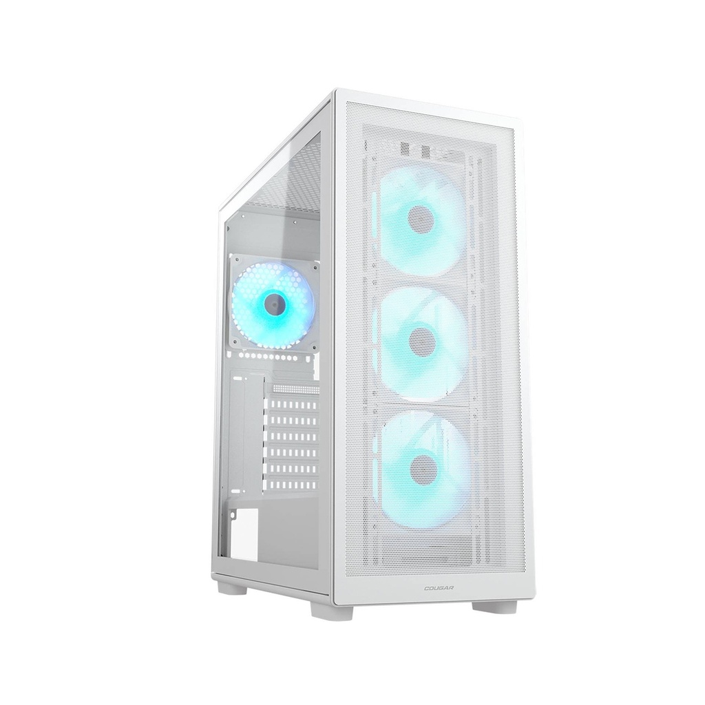 [NS029494] Cougar MX220 RGB Mid Tower Tempered Glass Side Panel Case With 4 Fan RGB - White