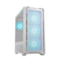 Cougar MX600 Mid Tower Tempered Glass Side Panel Case with 4 RGB Fans - White