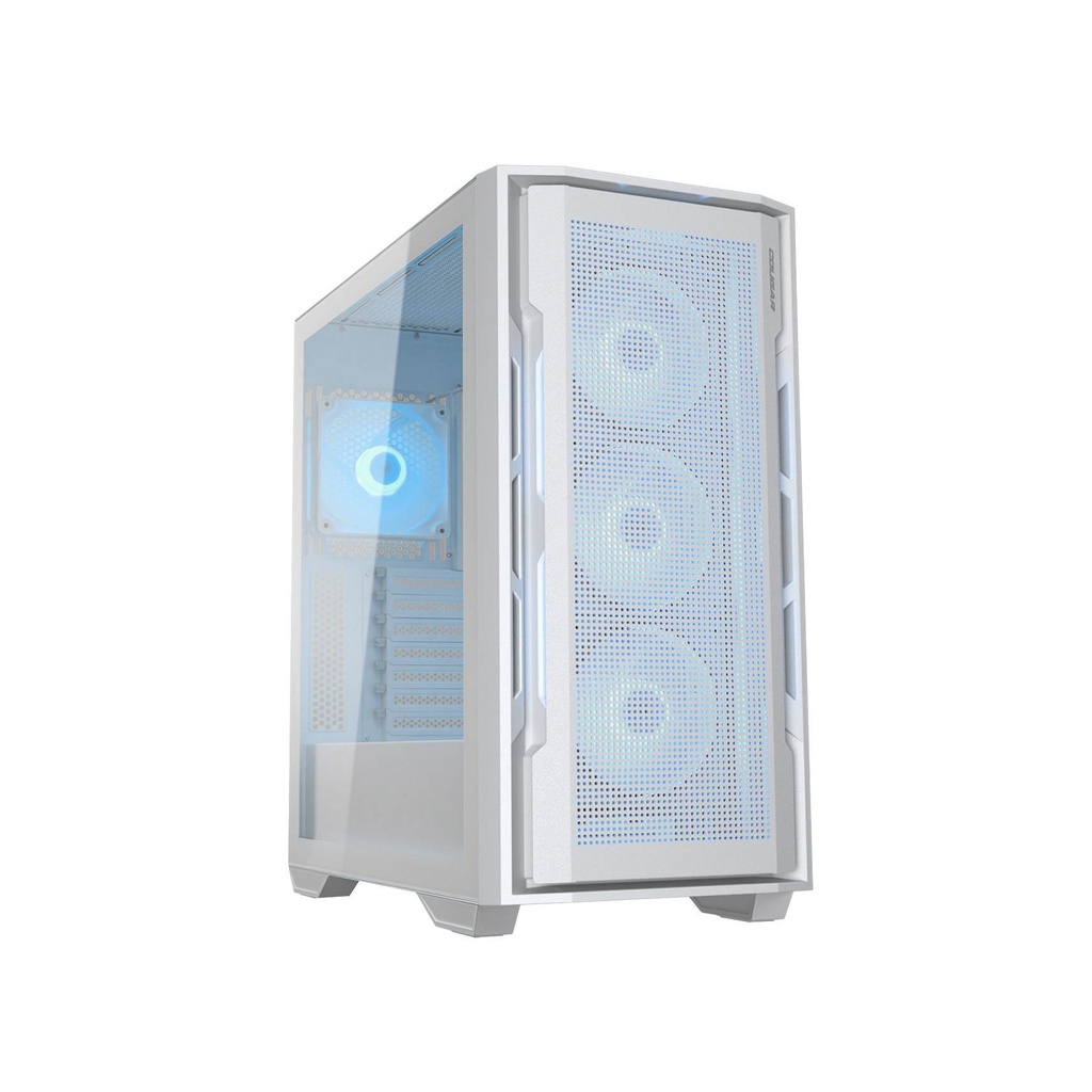 Cougar UniFace RGB Mid Tower Tempered Glass Side Panel Case With 4 Fan RGB - White