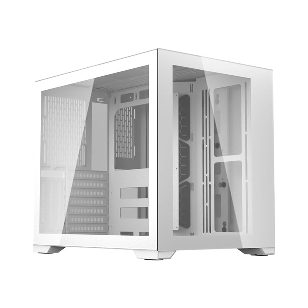 [NS013115] DarkFlash C305 Mid Tower Fornt & Left Side Tempered Glass Side Panel Case - White (No Fans Included)