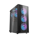 DarkFlash DK352 Plus ATX Mid Tower Front Panel Tempered Glass Side Panel Case With 4 ARGB Fans - Black