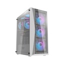 DarkFlash DK352 Plus ATX Mid Tower Front Panel Tempered Glass Side Panel Case With 4 ARGB Fans - White