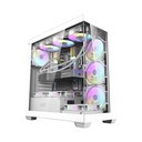 DarkFlash DS900 ATX Mid Tower Front Side & Left Side Tempered Glass Panel Case With 6 Fan RGB With RGB Controller - White