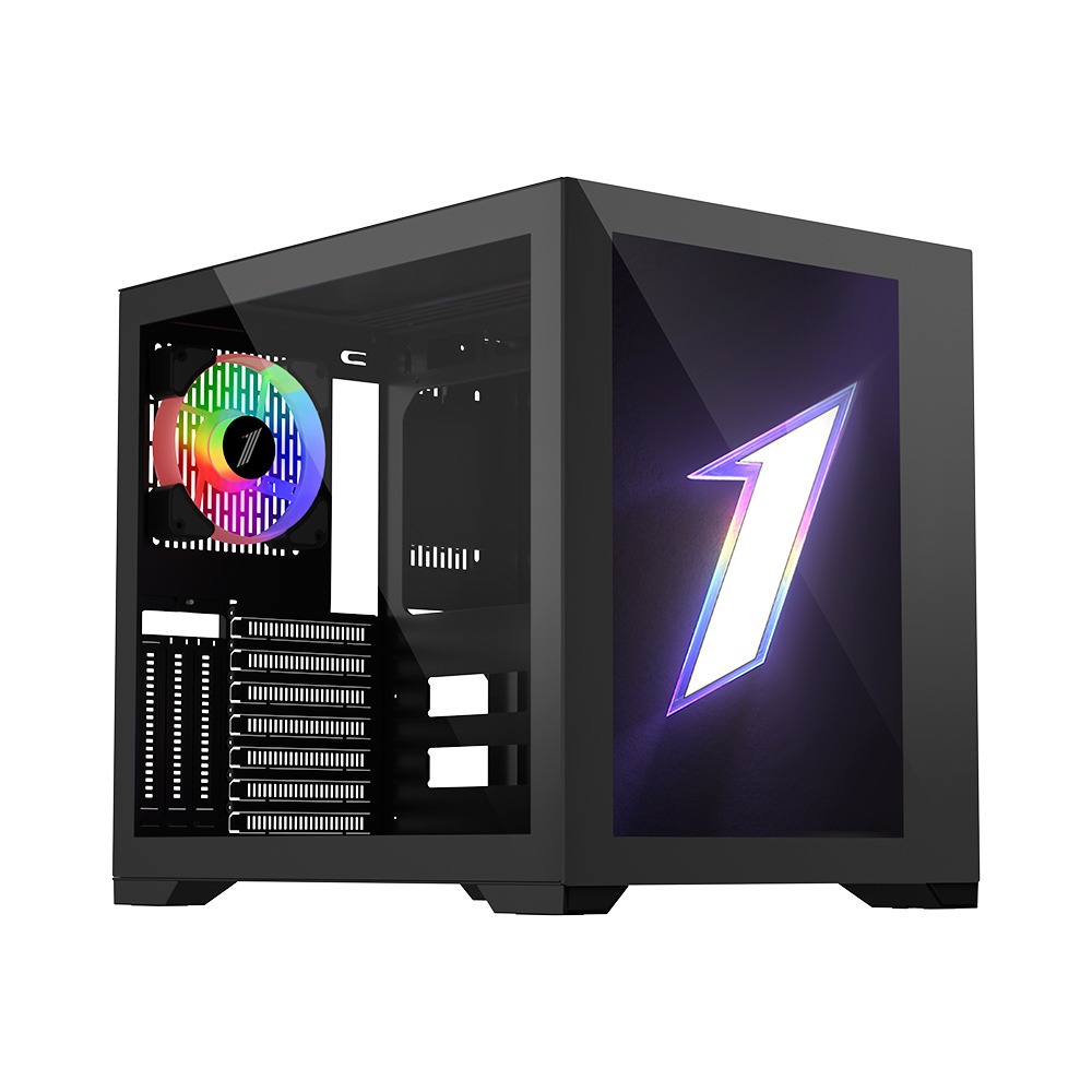 First Player EMOTION VIEW SP7 ATX Case Two Panel Front & Left Side Tempered Glass Case - Black