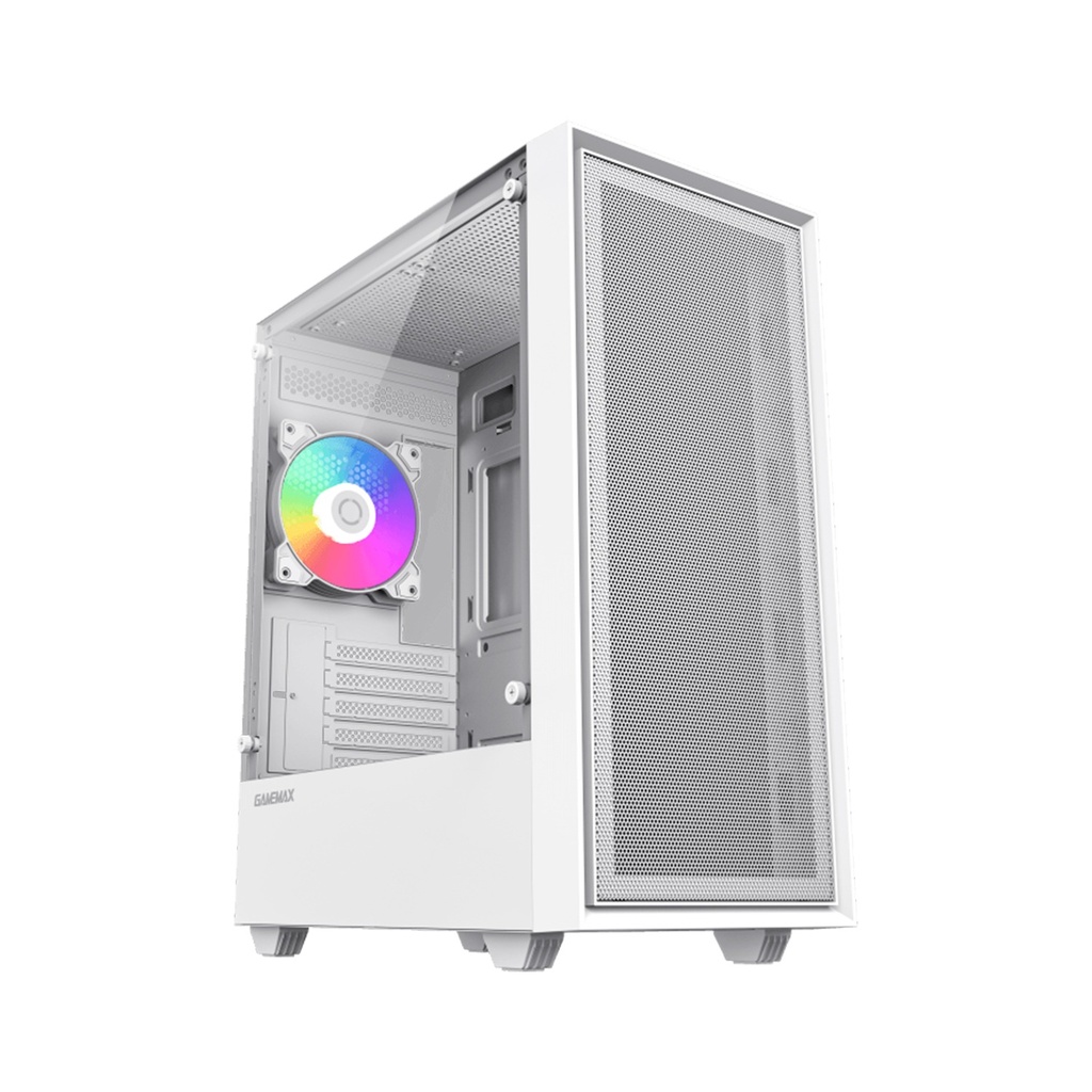 [NS026707] GameMax Storm Micro Tower Tempered Glass Side Panel Case without Fans - White