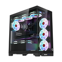 GameOn Emperor Mid Night IV Series Mid Tower Tempered Glass Side Panel Case with 7 ARGB Fans - Black