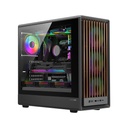 GameOn Timberi Midnight Series ARGB + PWM Mid Tower Gaming Case With (7 Fans Included) - Wood/Black