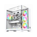 GameOn Valkyrie I Series ATX Mid Tower Gaming Case With (4 ARGB Fans Included) - White