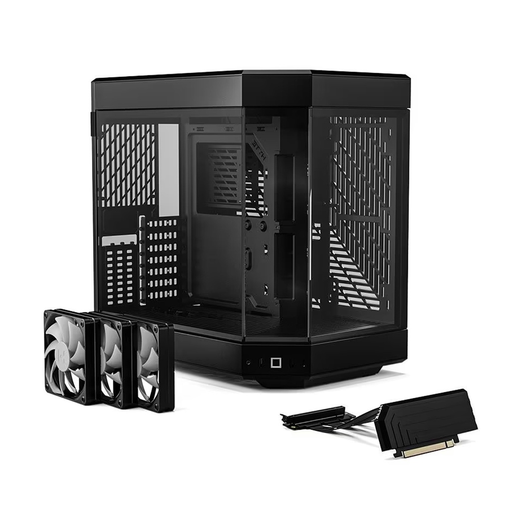Hyte Y60 Mid Tower Two Panel Front & Left Side Tempered Glass Case with 3 Fans - Black