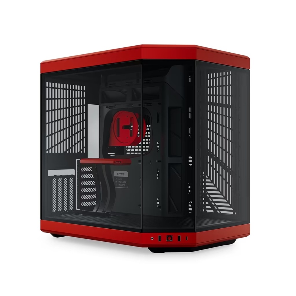 [NS015915] HYTE Y70 Mid Tower Two Panel Front & Left Side Tempered Glass Case without Fan - Black/Red