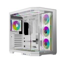 Jungle Leopard AS-01 Mid Tower Fornt & Left Side Tempered Glass Side Panel Case With 4 ARGB Galaxy Fans - White