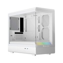 Jungle Leopard MS-01 Micro ATX Case Fornt & Left Side Tempered Glass Side Panel Case With 3 ARGB Galaxy Fans - White