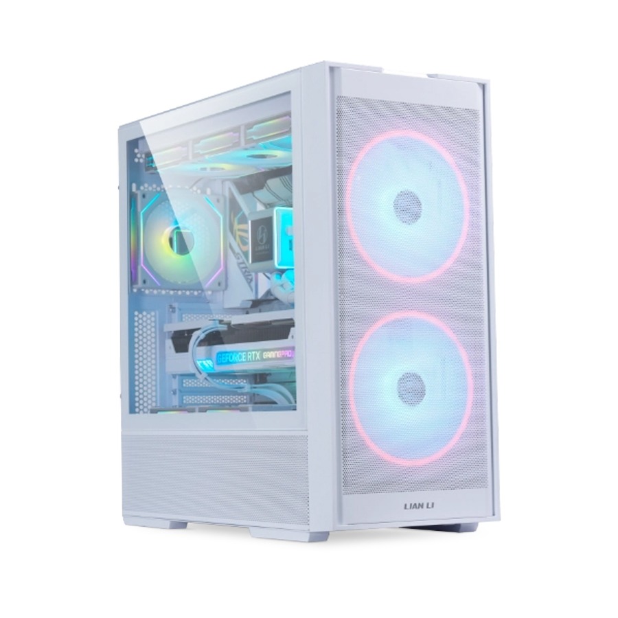 [NS016310] LIAN LI Lancool 206 Mid-Tower Tempered Glass Side Panel Case with 2 Fan - White