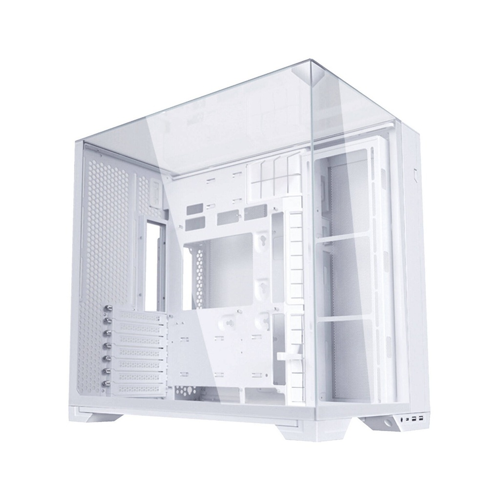 Lian Li O11 Vision Compact Tower Computer Case, Up to 360mm Radiator & 9x 120mm Fan Support, 1x 4mm & 1x 3mm Tempered Glass Panels, Steel & Aluminum Materials - White | G99.O11VPW.00