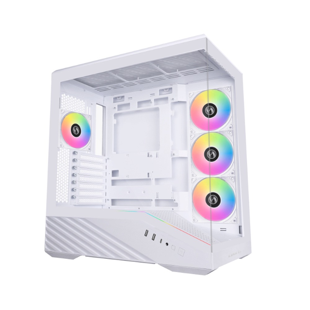 [NS031843] LIAN LI Vector V100 E-ATX Mid Tower Gaming Case With (4 ARGB Fans Included) - White