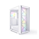 Montech Air 1000 Premium Mid Tower Two Panel Front & Left Side Tempered Glass Case with 4 RGB Fans - White