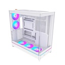 Montech HS02 Pro Mid Tower Two Panel Front & Left Side Tempered Glass Case with 5 ARGB Fans - White