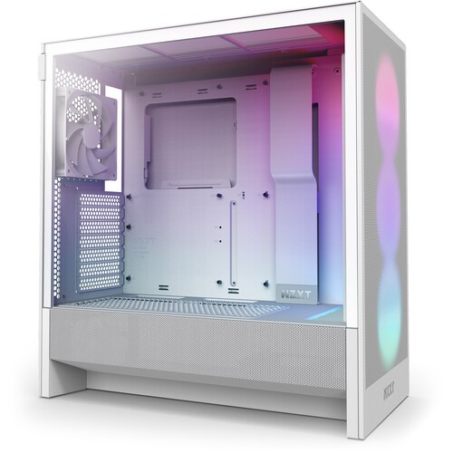 [NS027701] NZXT H5 Flow RGB (2024) Compact Mid-Tower ATX Case With RGB Fans - White