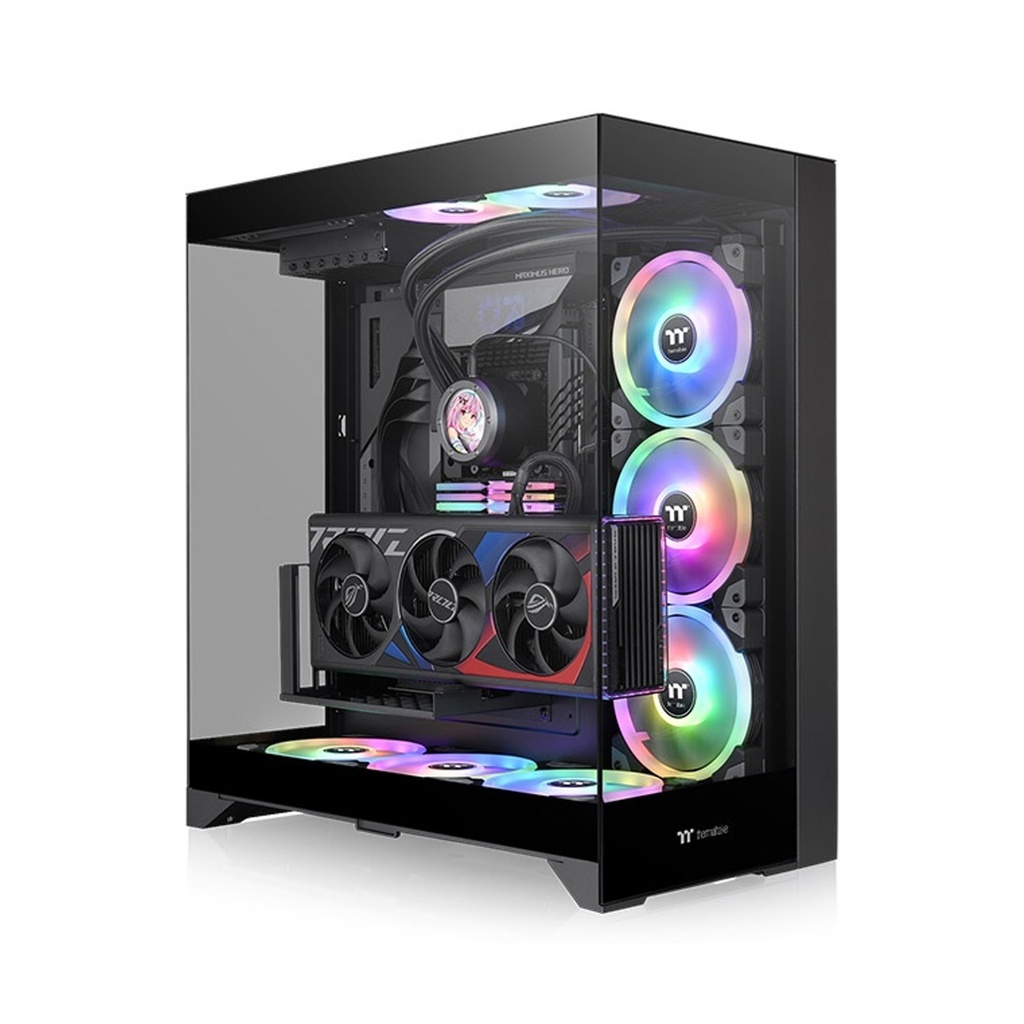 Thermaltake CTE E550 TG Mid Tower ATX Case, 3 Tempered Glass Panels Hidden-Connector Motherboard Support Three-Way VGA Installations Dual Chamber Design, Black | CA-1Z8-00M1WN-00