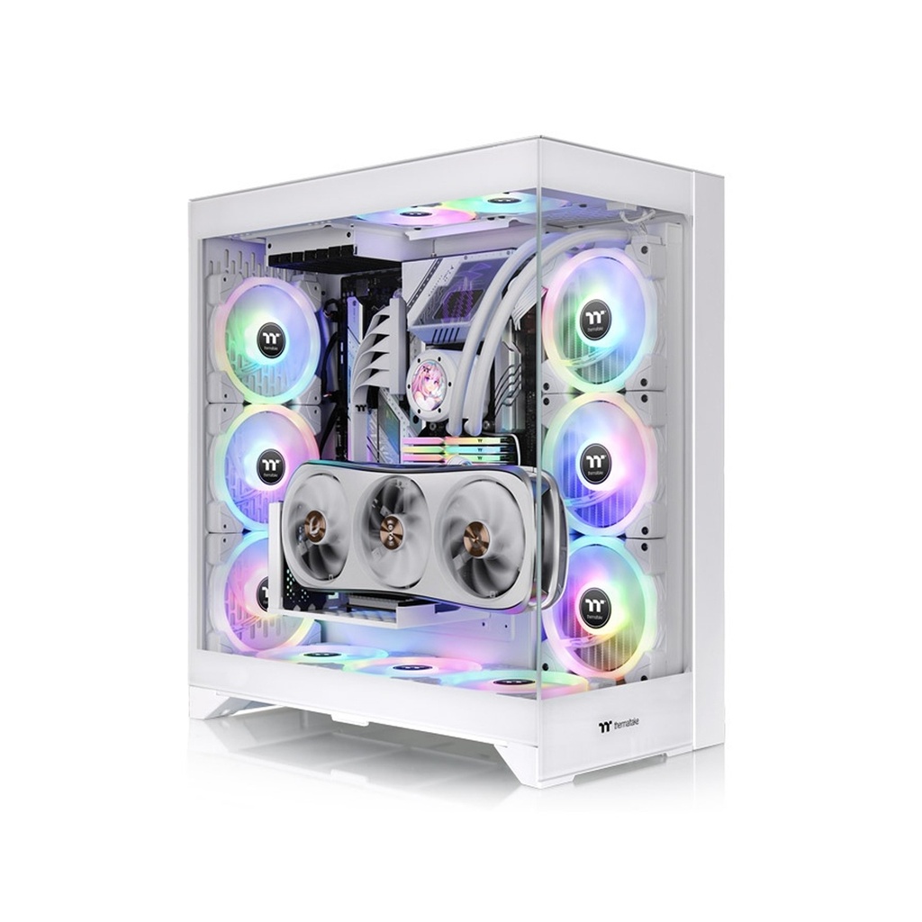 Thermaltake CTE E600 MX Snow Mid Tower Case, 2x 4mm Tempered Glass, 3Way VGA Mounting Bracket; 400mm PCIe4 Riser Cable Included