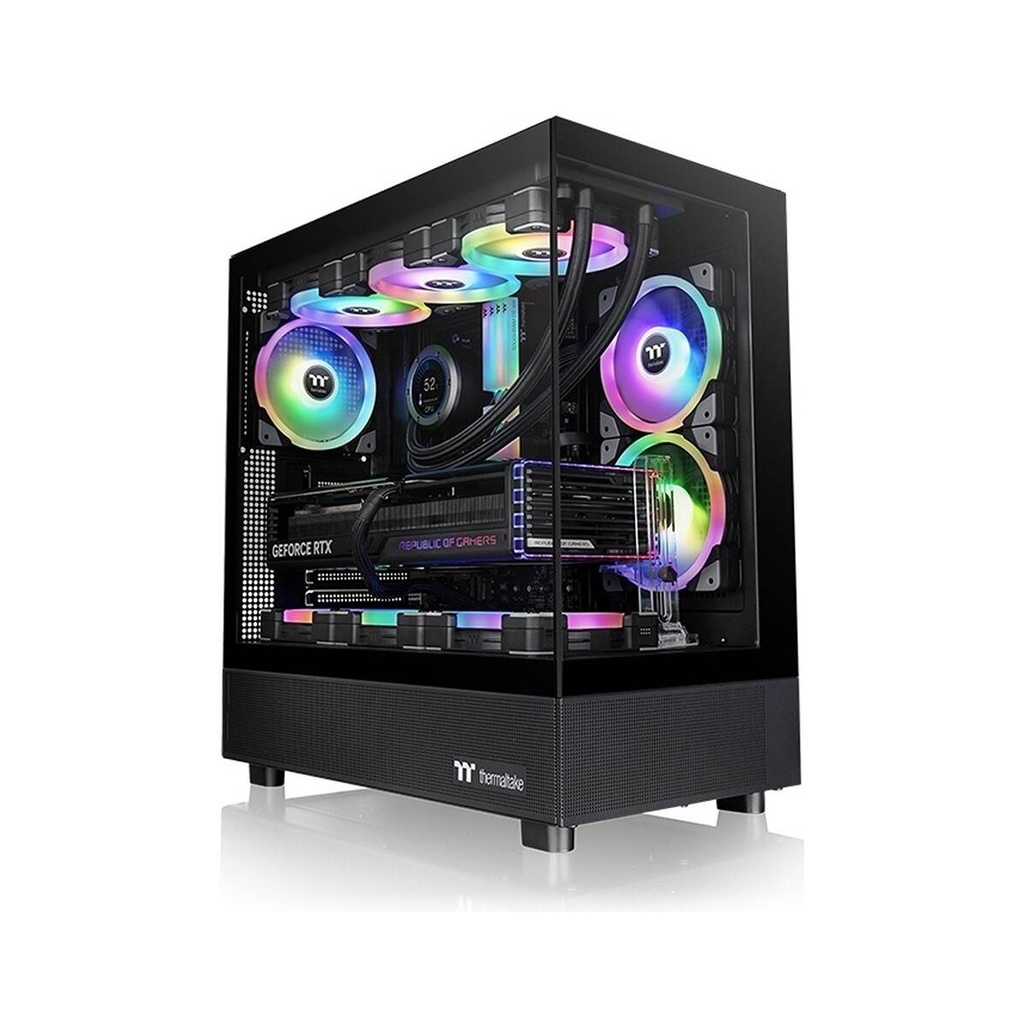 Thermaltake View 270TG Mid Tower Two Panel Front & Left Side Tempered Glass Case with 3 ARGB Fans - Black