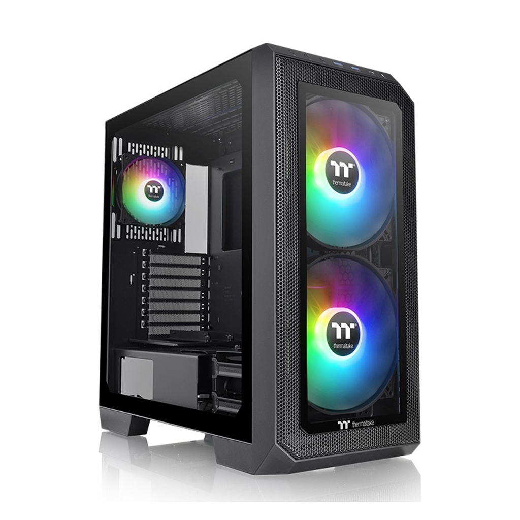 [NS007405] Thermaltake View 300 MX Mid Tower 2 Sides Tempered Glass Side Panel Case with 3 ARGB PWM Fans - Black