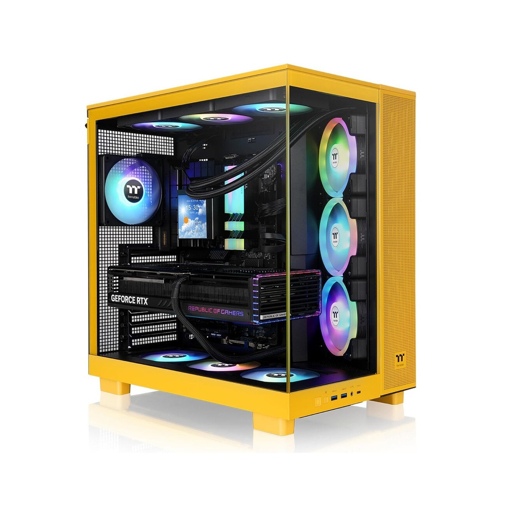 Thermaltake View 380 XL TG Mid Tower Two Panel Front & Left Side Tempered Glass Case with 4 ARGB Fans - Bumblebee
