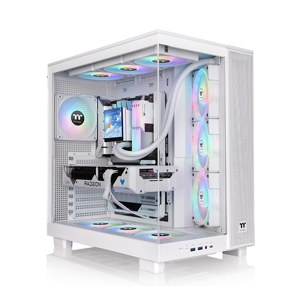 Thermaltake View 380 XL TG Mid Tower Two Panel Front & Left Side Tempered Glass Case with 4 ARGB Fans - White