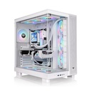 Thermaltake View 380 XL TG Mid Tower Two Panel Front & Left Side Tempered Glass Case with 4 ARGB Fans - White
