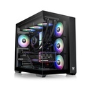Thermaltake View 380TG Mid Tower Two Panel Front & Left Side Tempered Glass Case with 4 ARGB Fans - Black