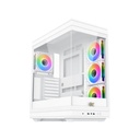 Xigmatek META ATX Mid Tower Case Front Side & Left Side Tempered Glass Panel with 4 ARGB Fans - White