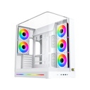 Xigmatek Pano II Arctic ATX Three Panel Front Top & Left Side Tempered Glass Case With 8 ARGB Fans-White