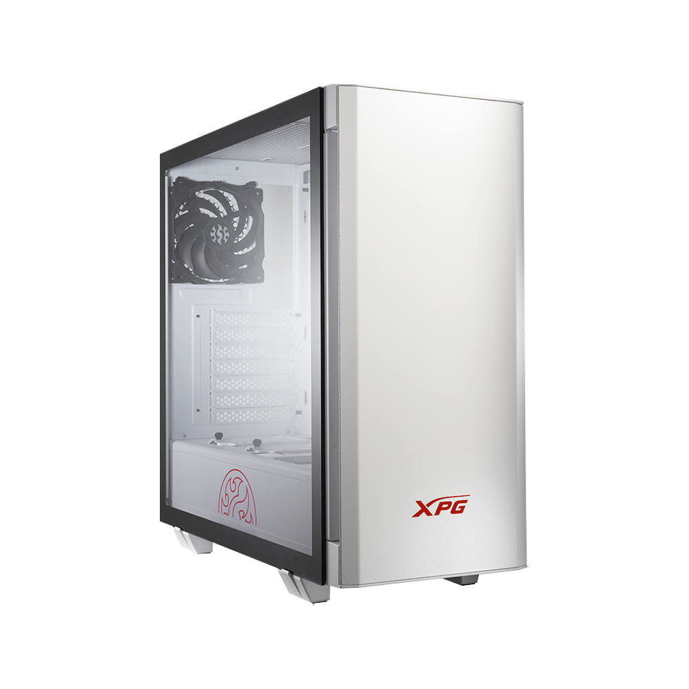 [NS028207] XPG INVADER Mid-Tower Gaming Chassis PC Case 4mm 1-side Tempered Glass with 2 Fans - White
